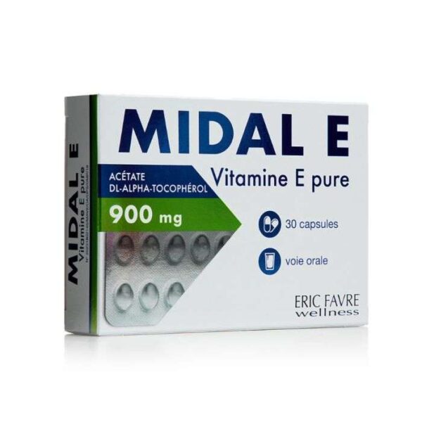 eric-favre-midal-e-vitamine-e-en-capsules-30-mg-30-capsules.jpg MIDAL E Vitamine E Pure 900mg - Eric favre B30