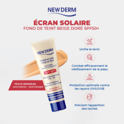 New derm écran solaire beige dorée