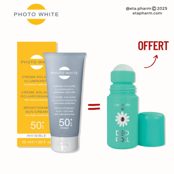 Pack Photowhite ecran invisible + deo roll deodorant