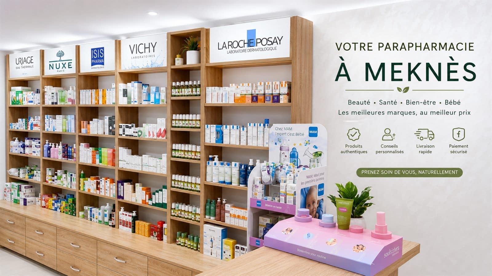 ETA PHARM, votre parapharmacie à Meknès : beauté, santé, bien-être et bébé
