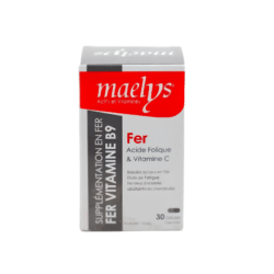 Maelys Fer Acide Folique et Vitamine C – 30 Gélules